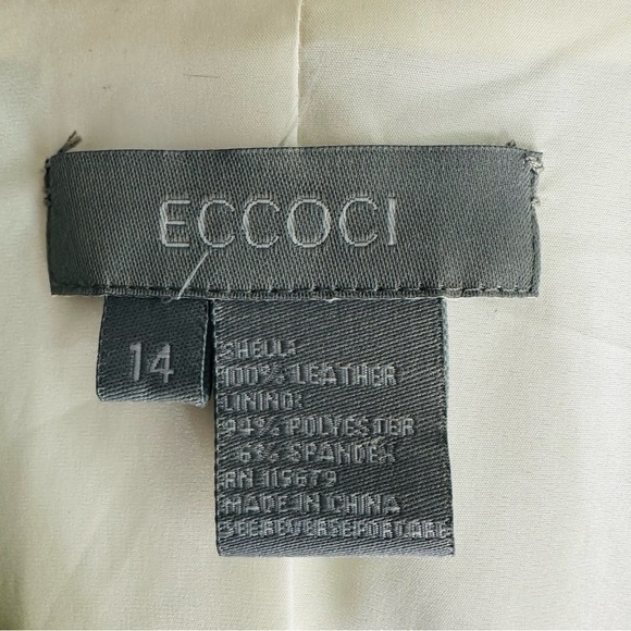 ECCOCI women’s Size 14 Cream/ivory Leather Jacket - Picture 7 of 11